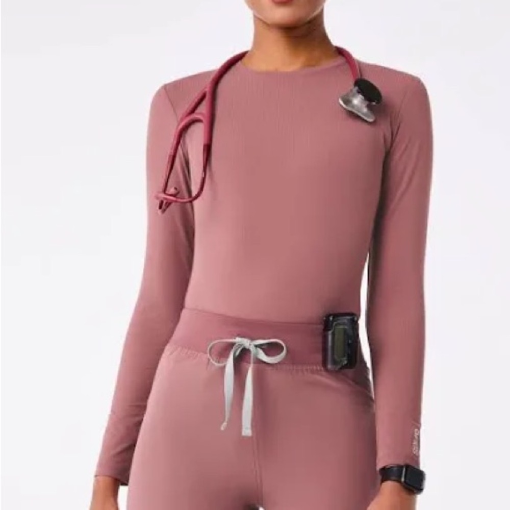 FIGS Mauve Ribbed - Longsleeve Underscrub